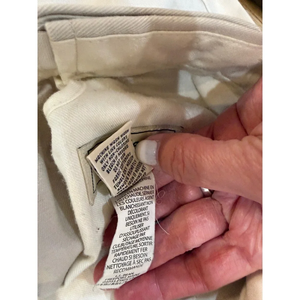 LL Bean Old Money Comfort Waist Pleated Chino Pants Mens 40x32 Khaki Cotton